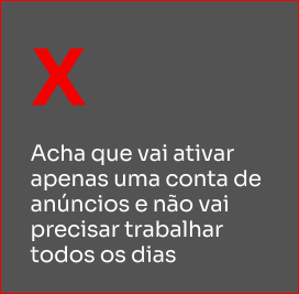 Acha que vai ativar apenas uma conta de anúncios e não vai precisar trabalhar todos os dias